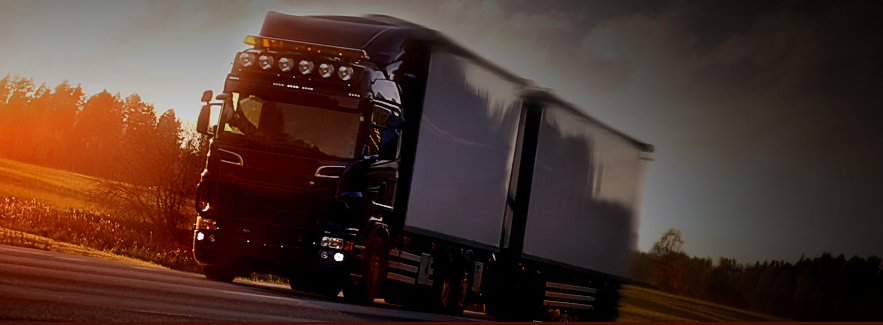 Truck driving on North Carolina highway